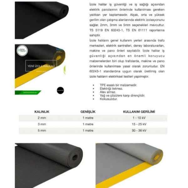 İzole Halı (Yalıtkan Paspas)